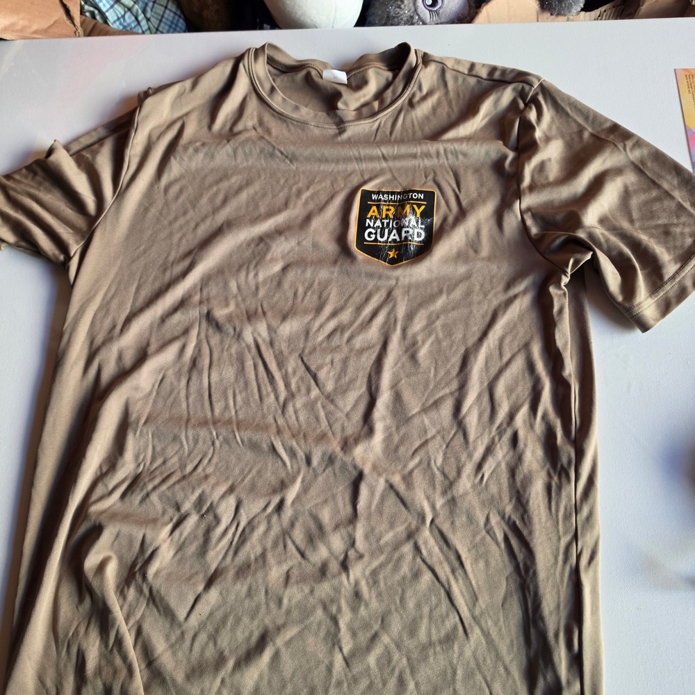 Washington Army National Guard Minuteman Invitational T-Shirt Mens Small Tan